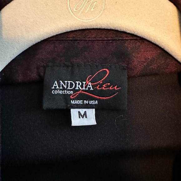 Andria Lieu Collection Ruffled Sleeve Jacket Red And Black Buttons Size Medium - Picture 14 of 15